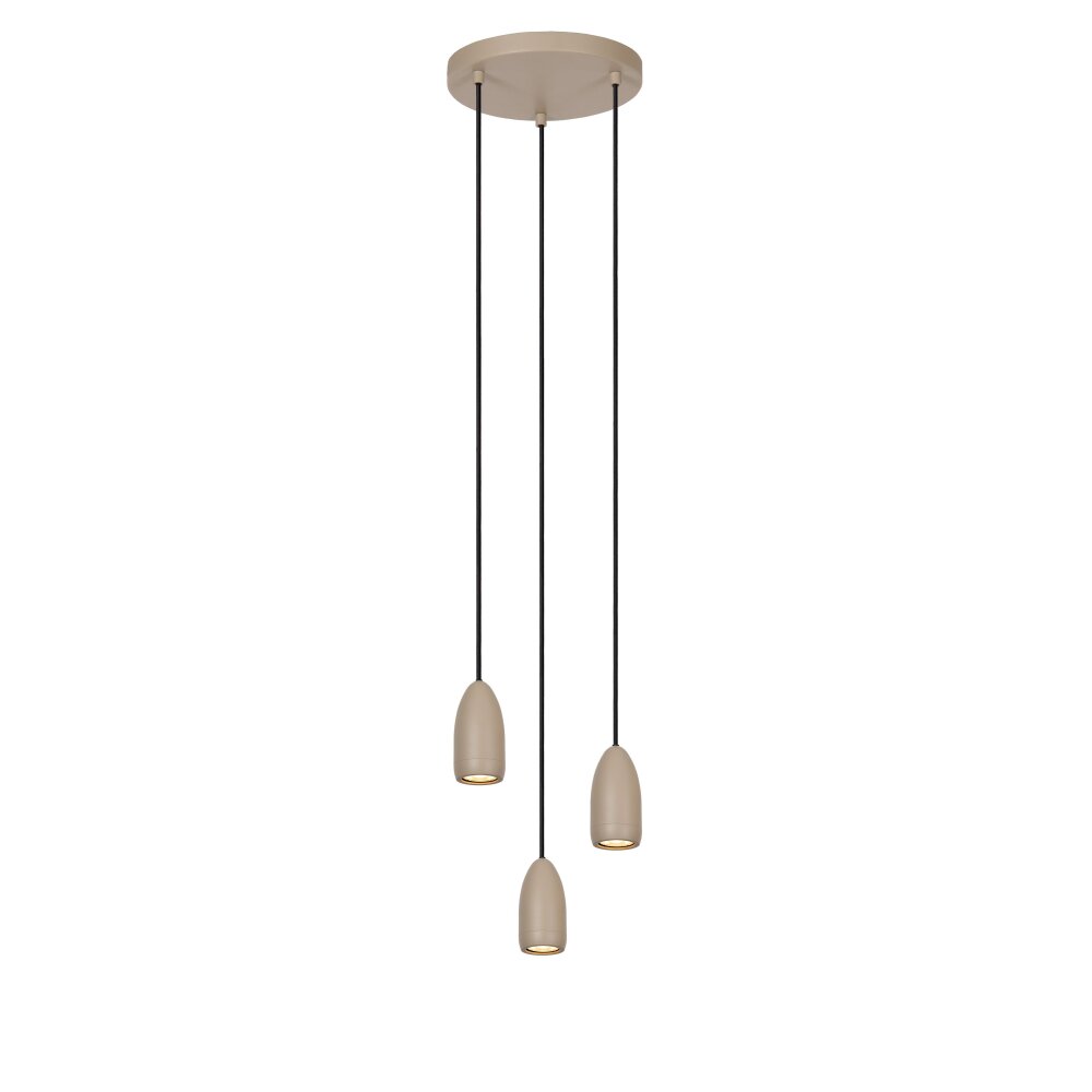 Lucide EVORA Lampa Wisząca Szarobrązowy, 3-punktowe main product photo