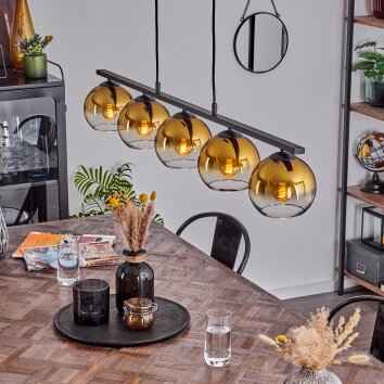 Koyoto Lampa Wisząca Szkło 15 cm Złoty, 5-punktowe