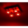 Leuchten Direkt LOLA-MIKE Lampa Sufitowa LED Stal nierdzewna, 4-punktowe, Zdalne sterowanie, Zmieniacz kolorów