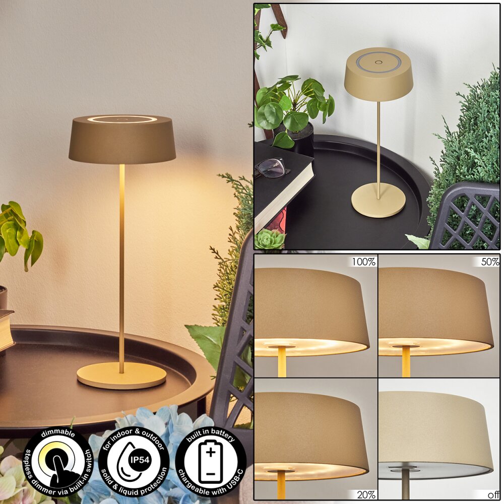 Kouvi Lampa stołowa LED Złoty, 1-punktowy main product photo