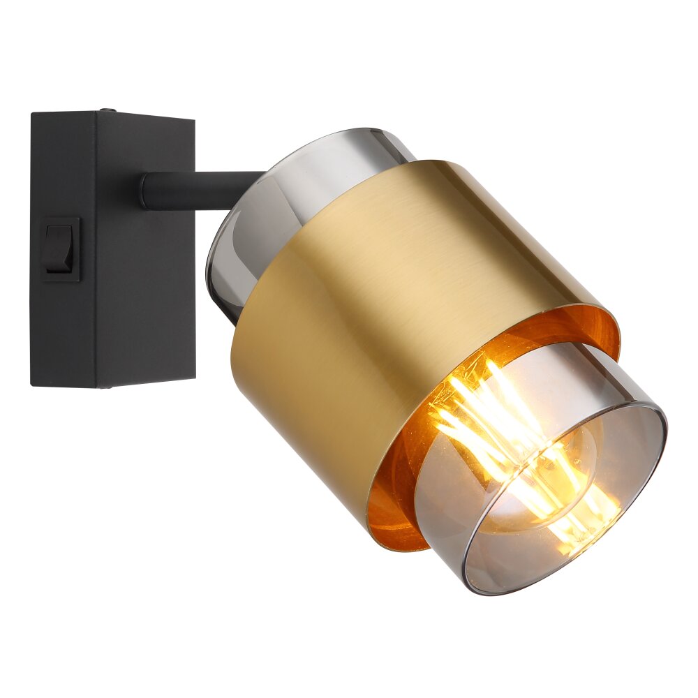 Globo MILLEY Lampa ścienna Mosiądz, Czarny, 1-punktowy main product photo