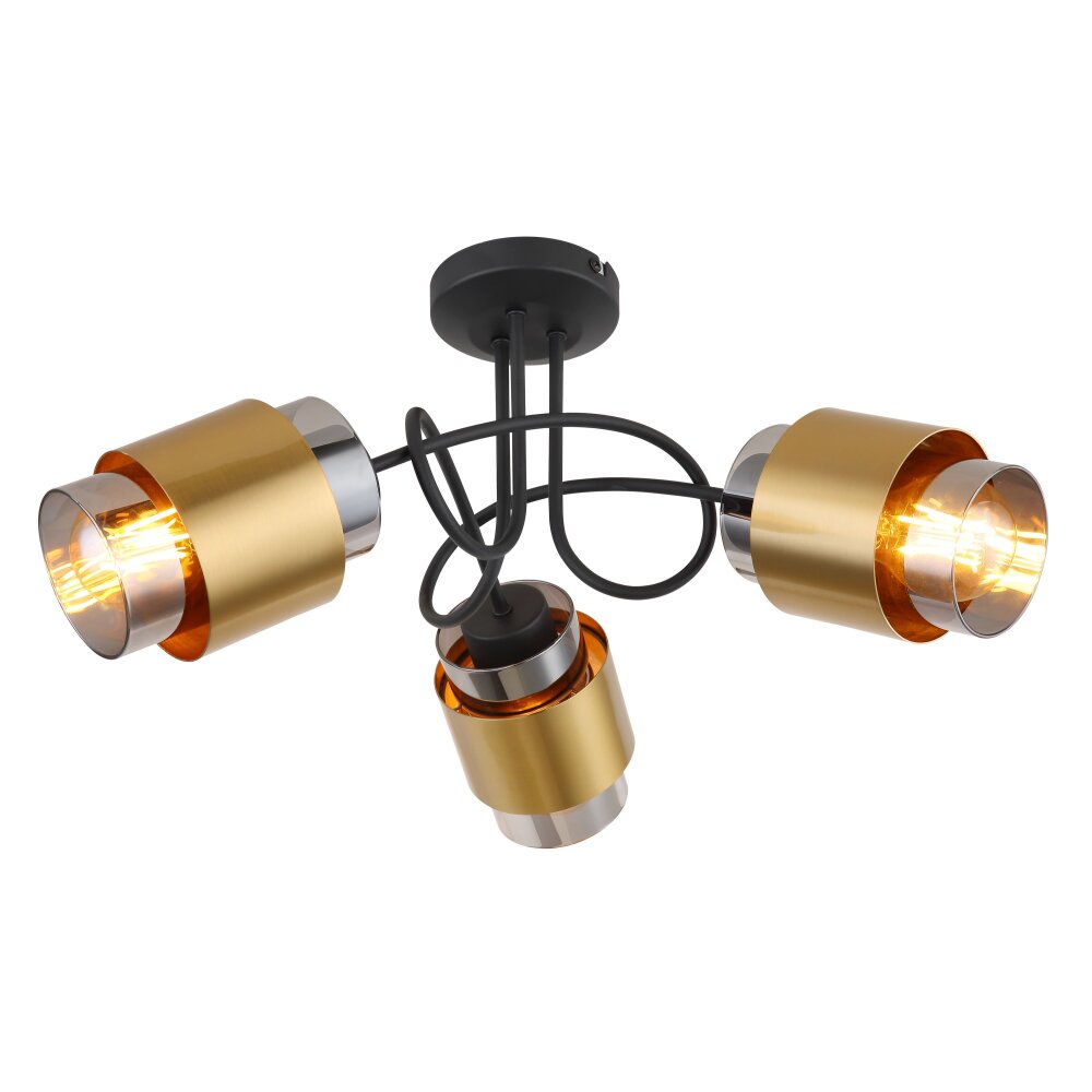 Globo MILLEY Lampa Sufitowa Mosiądz, Czarny, 3-punktowe main product photo