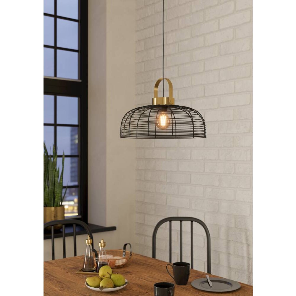 Eglo ROUNDHAM Lampa Wisząca Mosiądz, Czarny, 1-punktowy main product photo