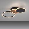 Leuchten-Direkt SEVENT Lampa Sufitowa LED Wygląd drewna, Czarny, 1-punktowy