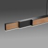 Paul Neuhaus PURE-MOTO-RISE Lampa Wisząca LED Wygląd drewna, Czarny, 3-punktowe, Zdalne sterowanie