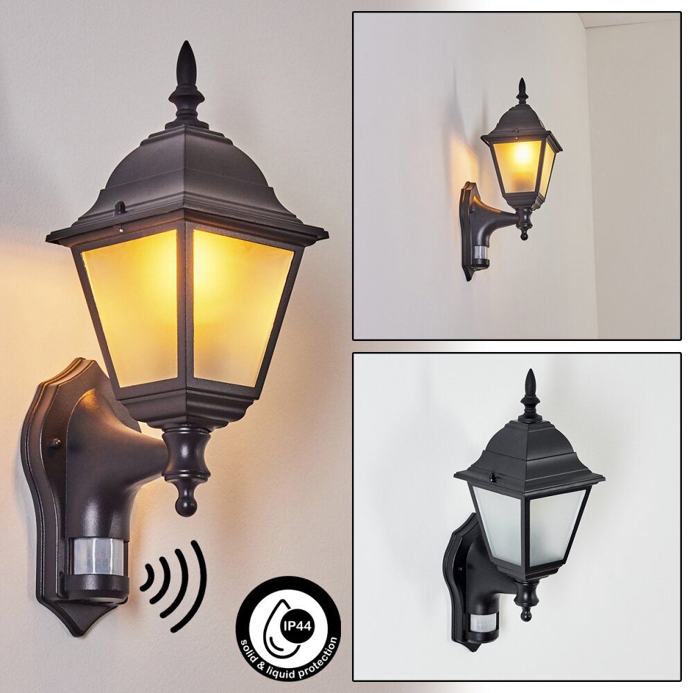 Naofe Zewnętrzny kinkiet Czarny, 1-punktowy, Czujnik ruchu main product photo