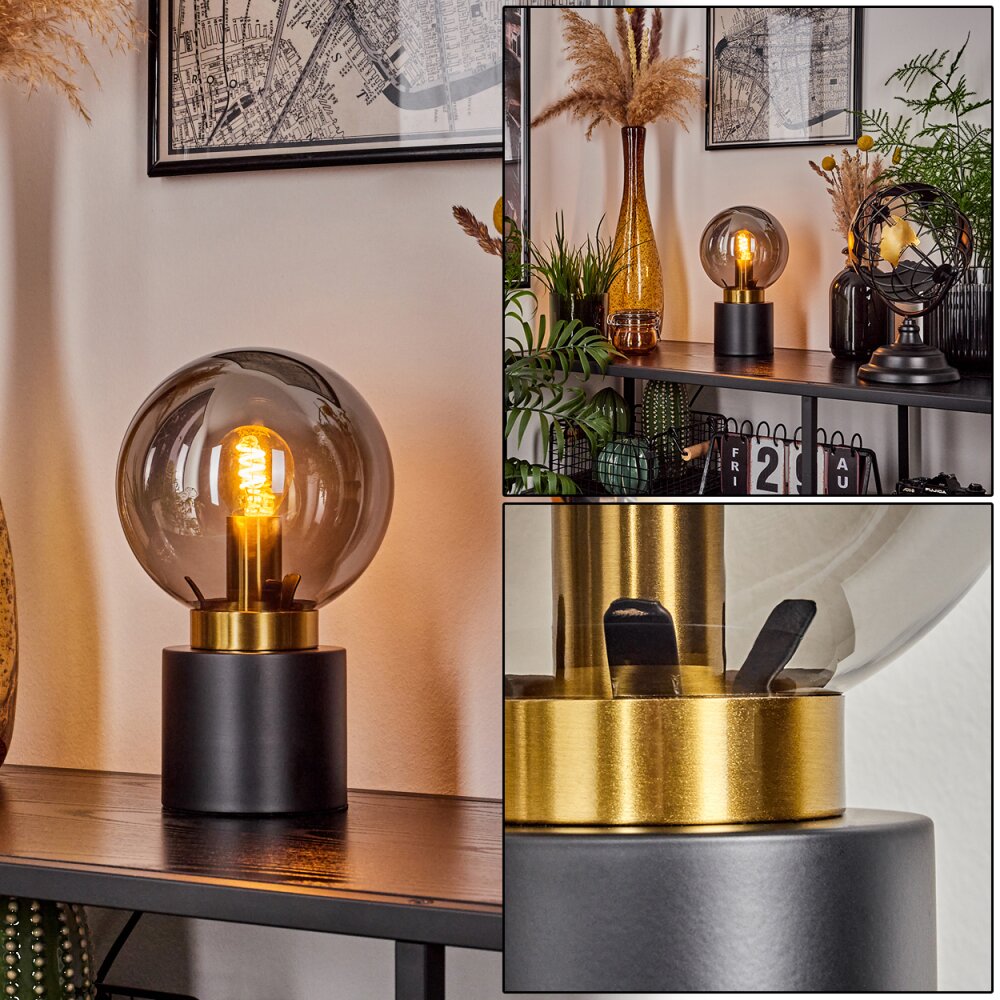 Flawil lampka nocna Mosiądz, Czarny, 1-punktowy main product photo