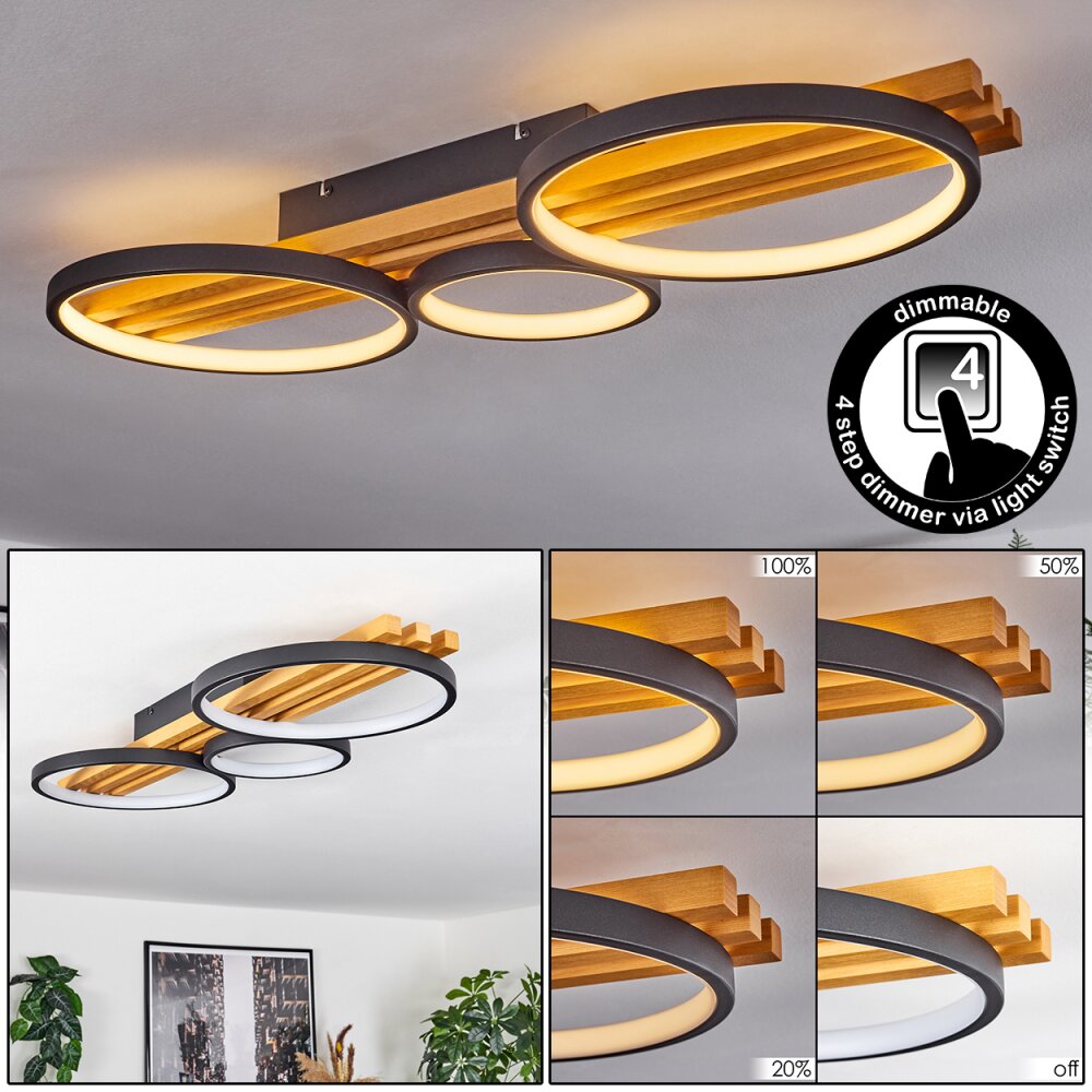 Rodekro Lampa Sufitowa LED Ecru, Czarny, 1-punktowy main product photo