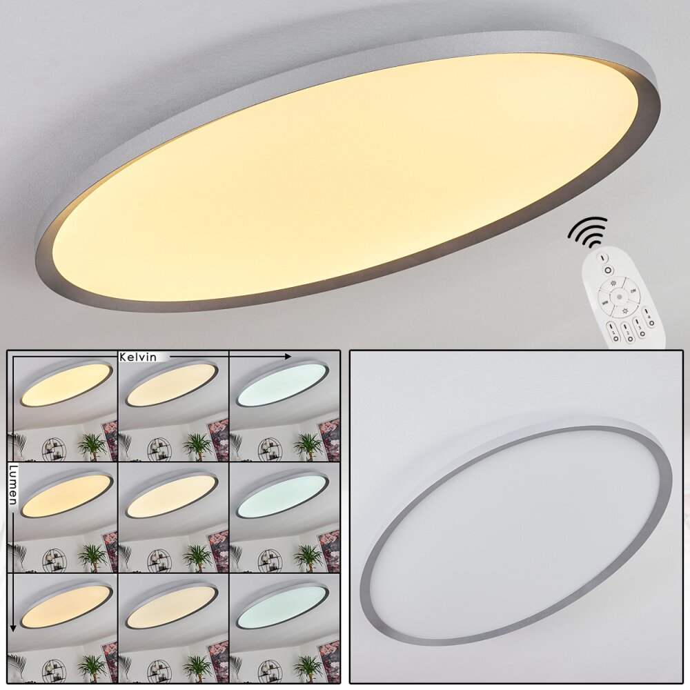 Kombito Lampa Sufitowa LED Srebrny, Biały, 1-punktowy, Zdalne sterowanie main product photo
