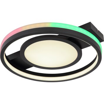 Globo GISELL Lampa Sufitowa LED Czarny, 1-punktowy, Zdalne sterowanie, Zmieniacz kolorów