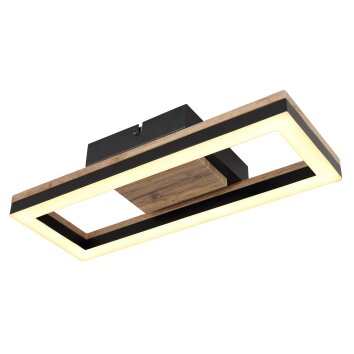 Globo BEATRIX Lampa Sufitowa LED Wygląd drewna, Czarny, 1-punktowy
