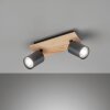 Fischer & Honsel Holton Lampa Sufitowa LED Wygląd drewna, Czarny, 2-punktowe