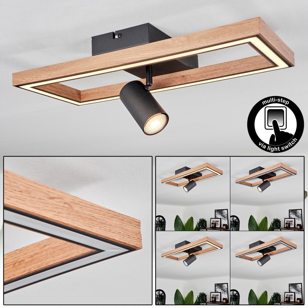 Fairburn Lampa Sufitowa LED Brązowy, Wygląd drewna, Czarny, 2-punktowe main product photo