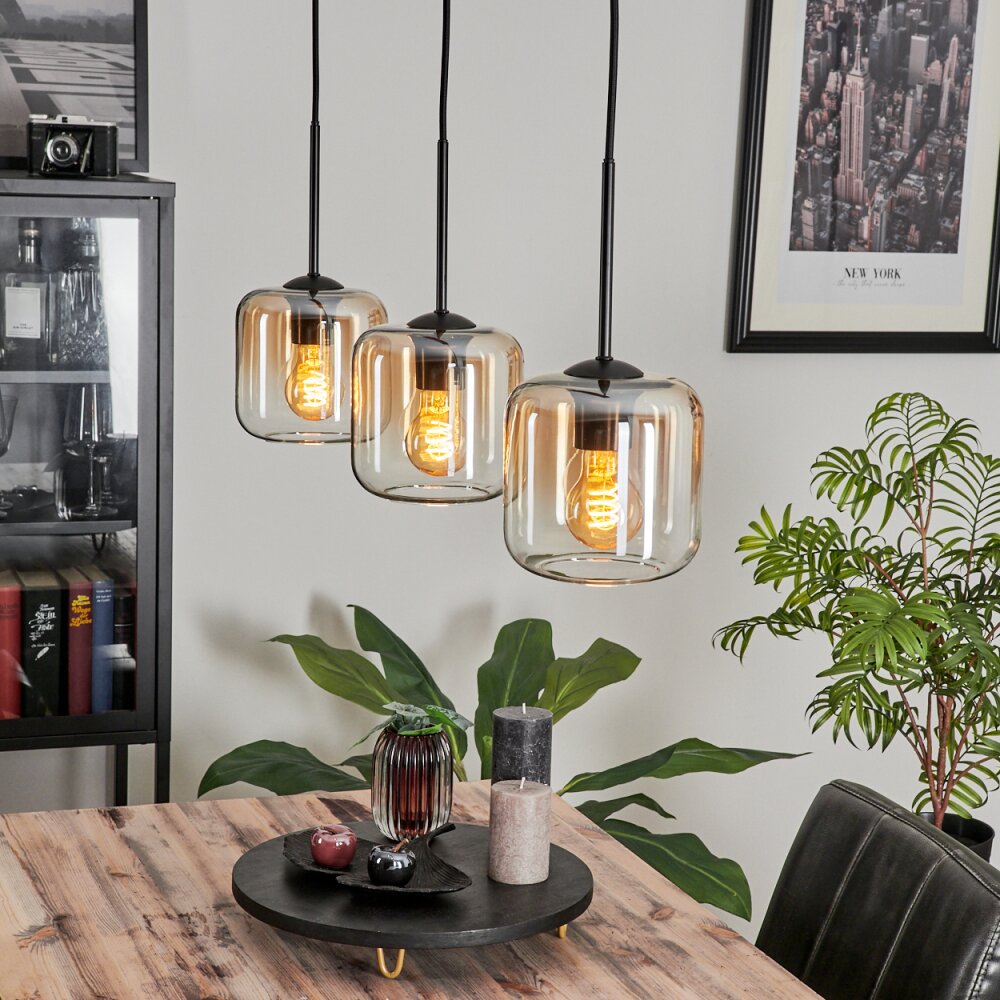 Lauden Lampa Wisząca Szkło 15 cm W kolorze bursztynu, Przezroczysty, 3-punktowe main product photo