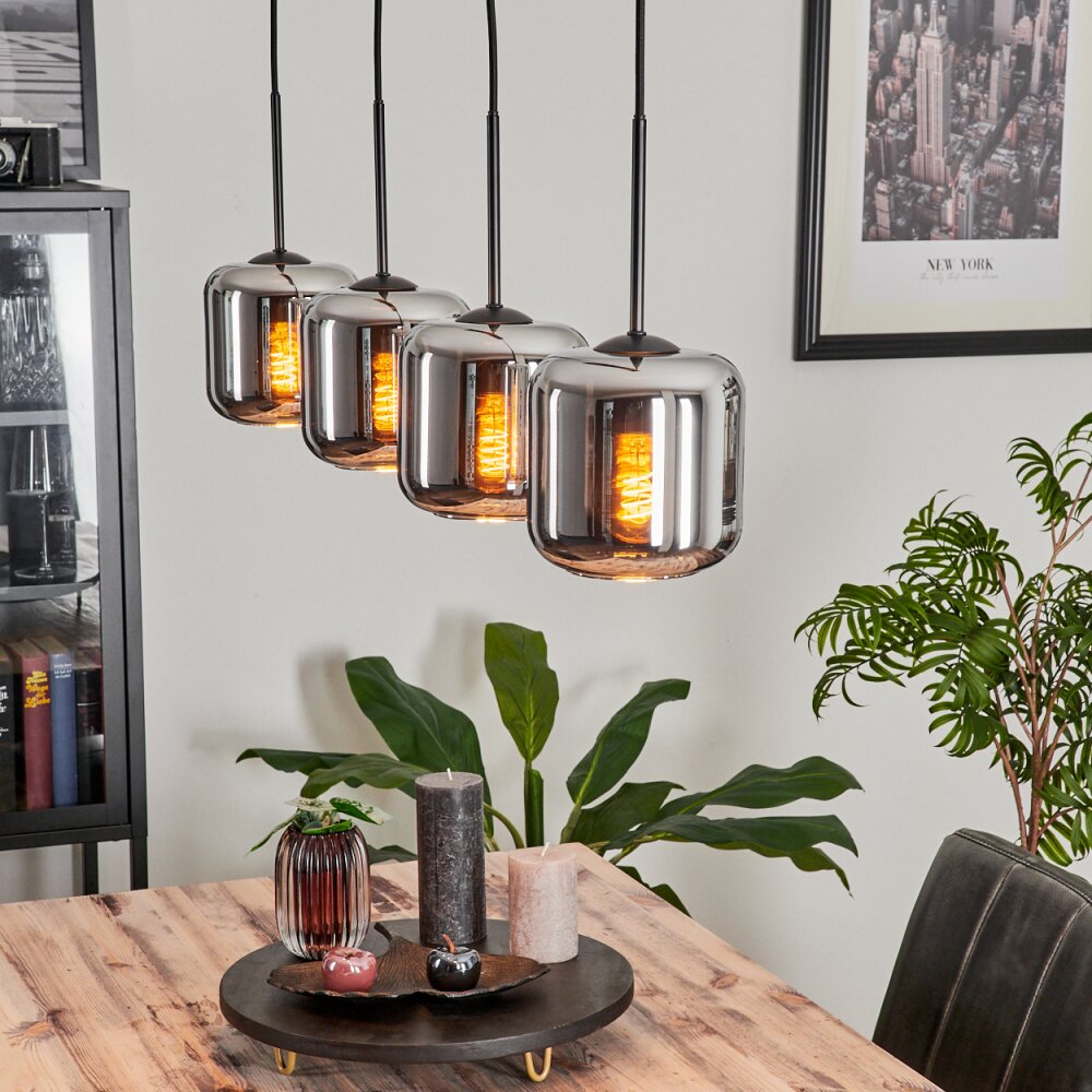 Lauden Lampa Wisząca Szkło 15 cm Chrom, Przydymiony, 4-punktowe main product photo