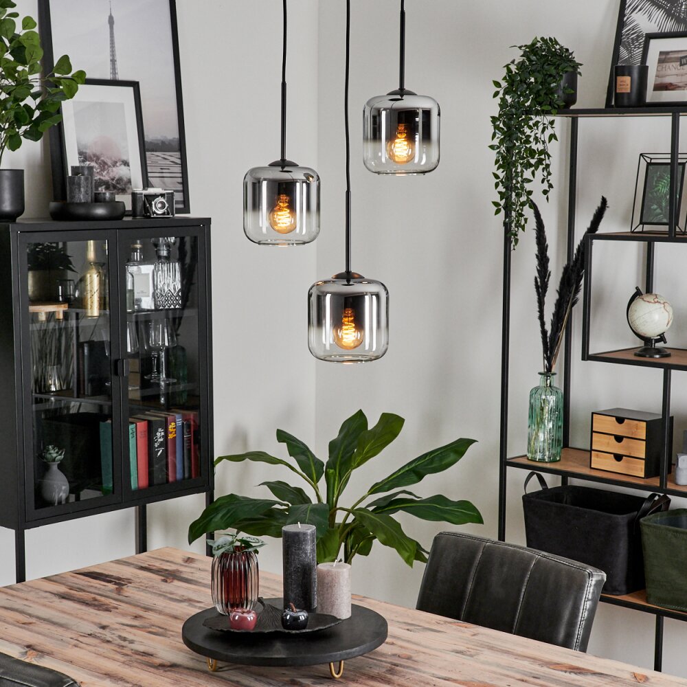 Lauden Lampa Wisząca Szkło 15 cm Chrom, Przezroczysty, Przydymiony, 3-punktowe main product photo