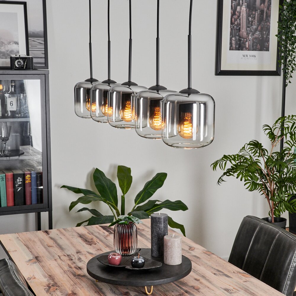 Lauden Lampa Wisząca Szkło 15 cm Chrom, Przezroczysty, Przydymiony, 5-punktowe main product photo