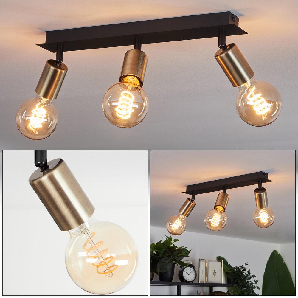 Laharie Lampa Sufitowa Stary mosiądz, Czarny, 3-punktowe main product photo