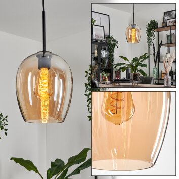 Vevino Lampa Wisząca Szkło 20cm W kolorze bursztynu, 1-punktowy