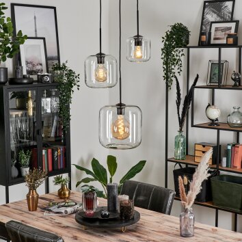 Lauden Lampa Wisząca Szkło 25cm, 20cm, 15cm Przezroczysty, 3-punktowe