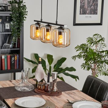 Lauden Lampa Wisząca Szkło 15cm W kolorze bursztynu, 3-punktowe