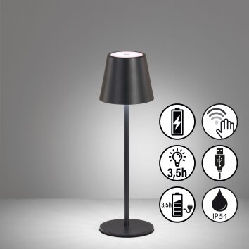 FHL easy Viletto lampka nocna LED Czarny, 1-punktowy