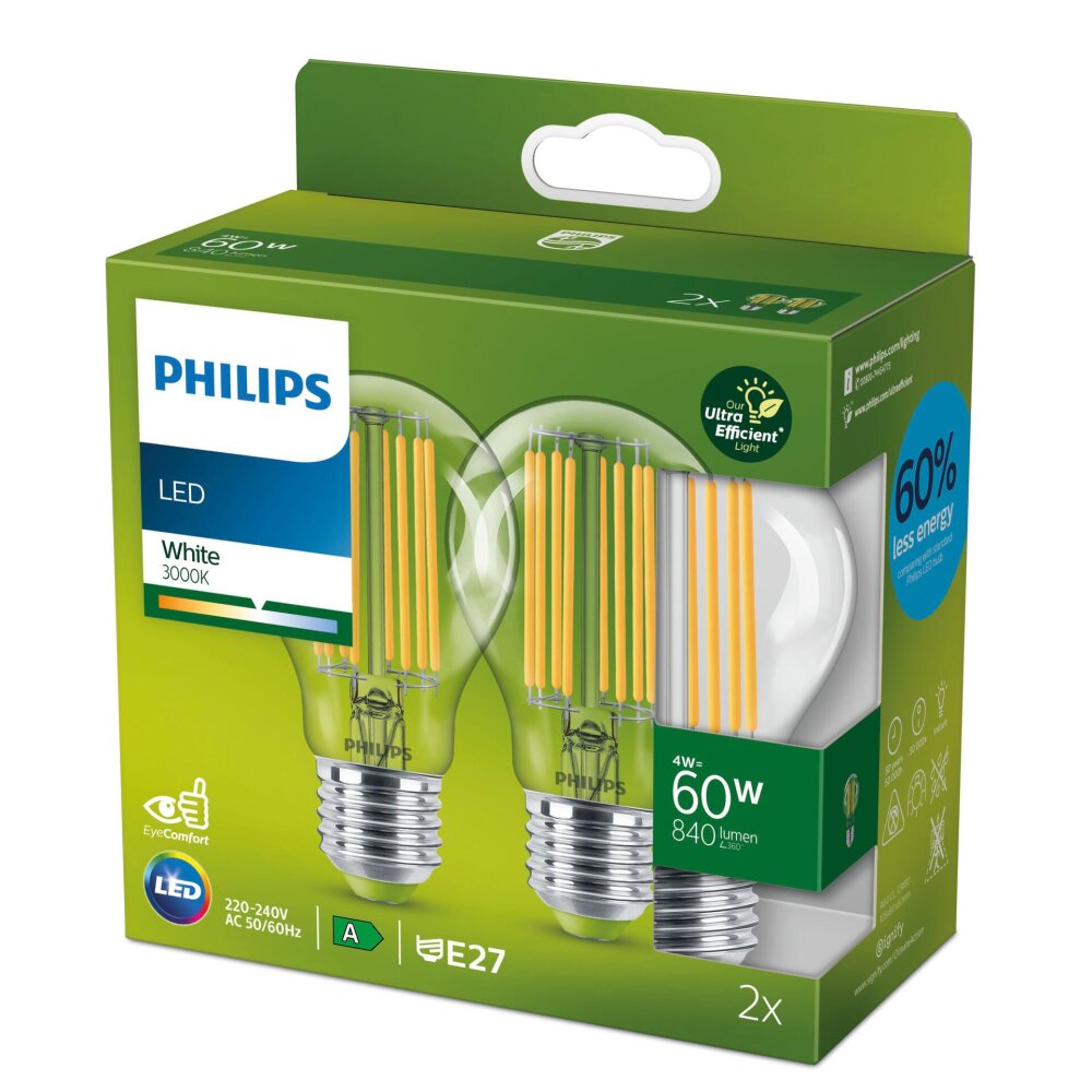 Philips zestaw 2 żarówek E27 LED 4 Watt 3000 Kelvin 840 lumenów main product photo