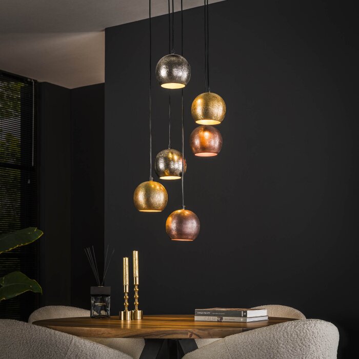 Print Lampa Wisząca Brązowy, Czarny, 6-punktowe