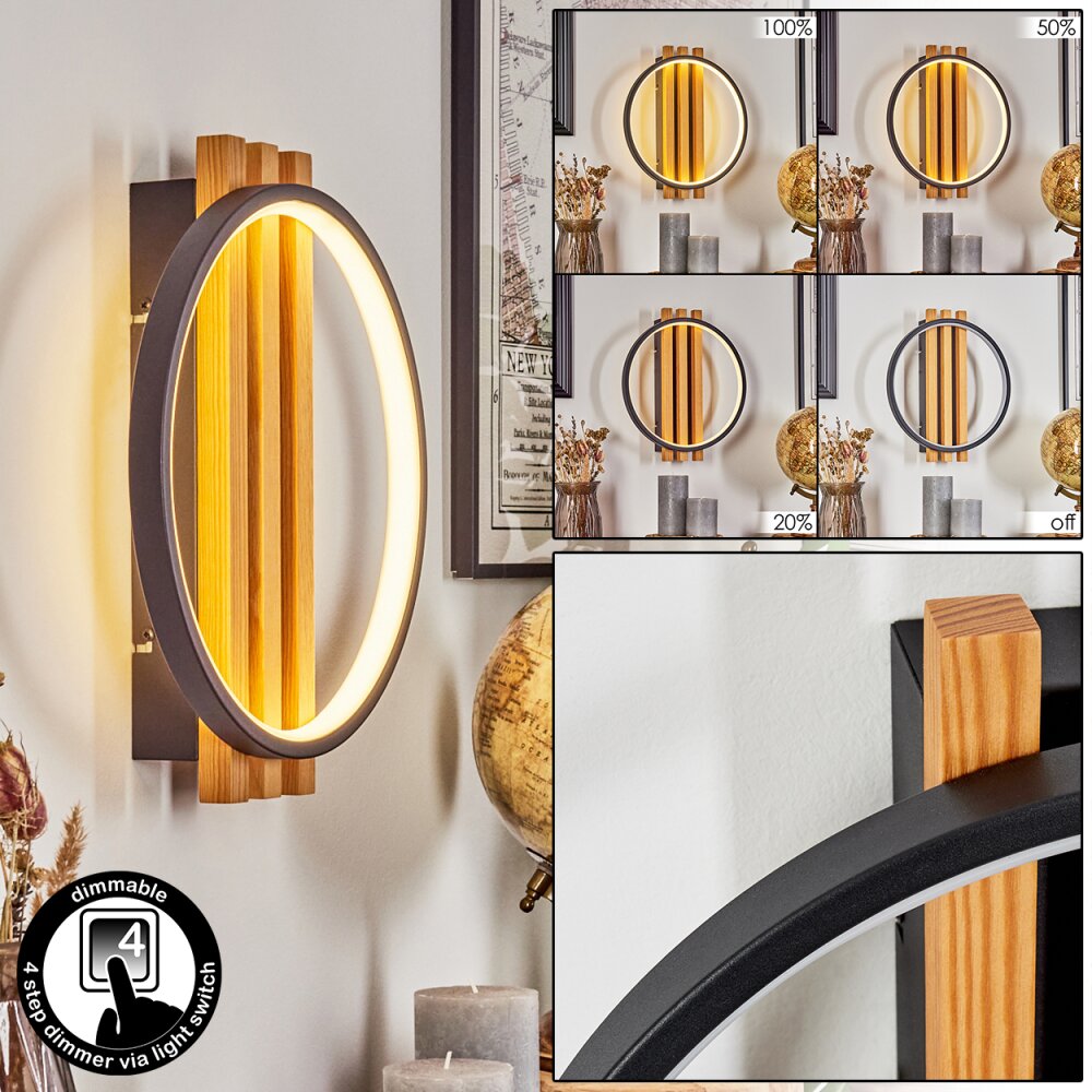 Rodekro Lampa ścienna LED Ecru, Czarny, 1-punktowy main product photo