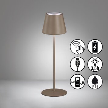 FHL easy Cosenza lampka nocna LED Brązowy, Szary, 1-punktowy, Zmieniacz kolorów