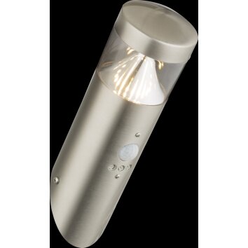 Globo Fosca Zewnętrzny kinkiet LED Srebrny, 1-punktowy, Czujnik ruchu