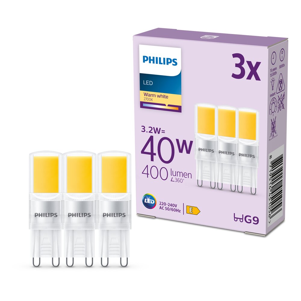 Philips zestaw 3 żarówek LED GU9 3,2 Watt 2700 Kelvin 400 Lumen main product photo