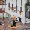 Classon Lampa Wisząca Wygląd drewna, Czarny, 4-punktowe
