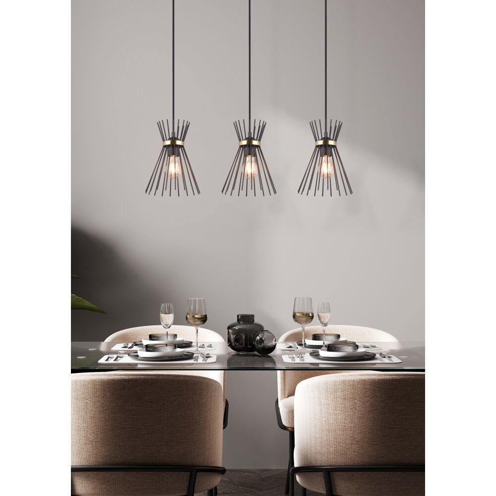 Reality ROD Lampa Wisząca Złoty, Czarny, 3-punktowe main product photo
