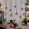Koyoto Lampa Wisząca - Szkło chrom, przezroczysty, przydymiony, 8-punktowe