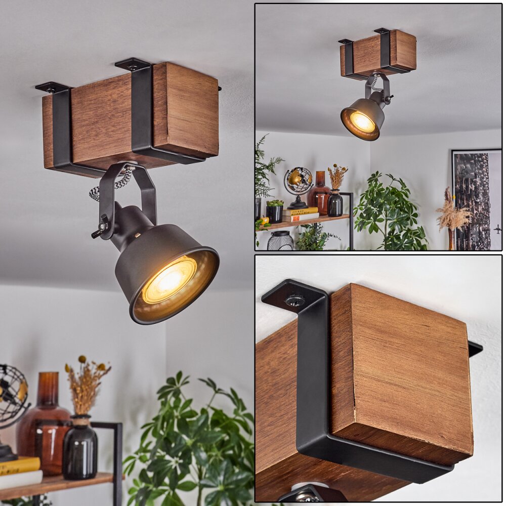 Safari Lampa Sufitowa Ciemnobrązowy, Czarny, 1-punktowy main product photo