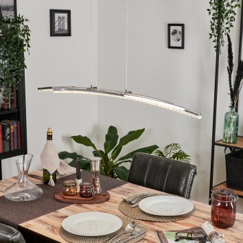 Manlleu Lampa Wisząca Chrom, 1-punktowy