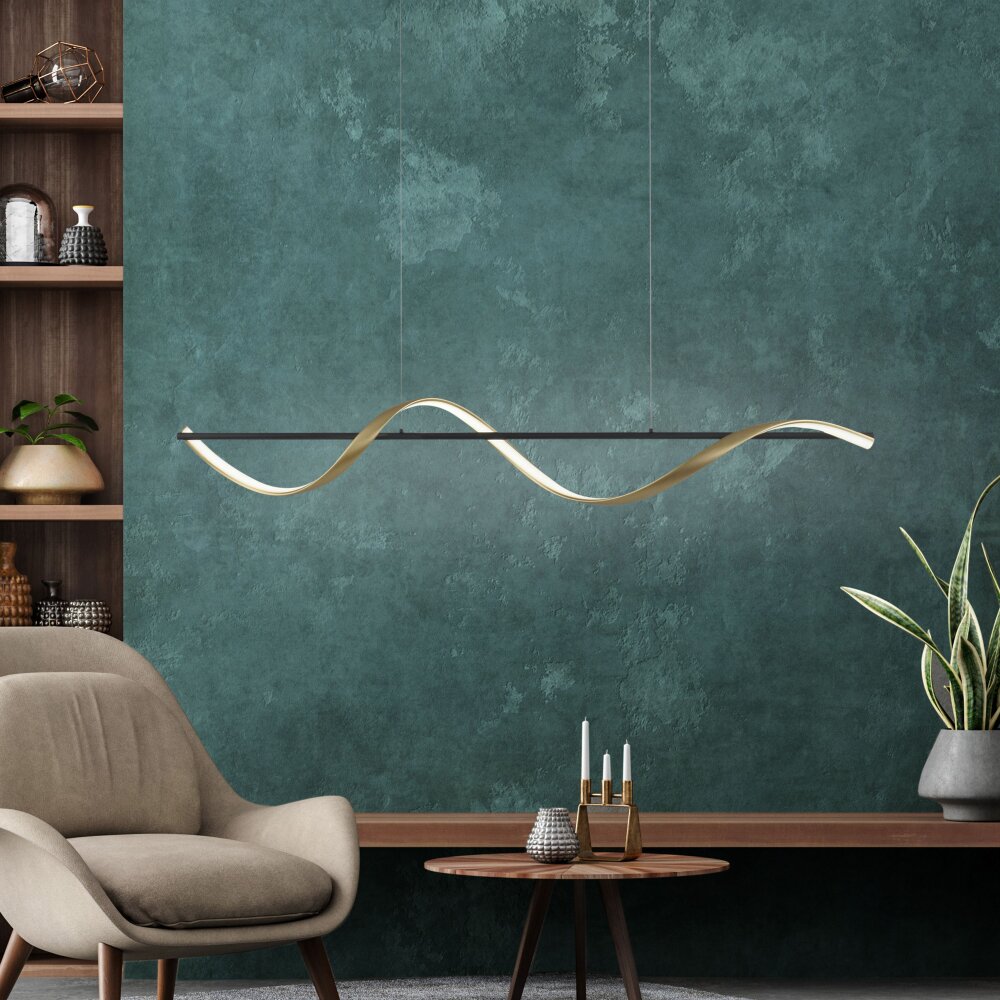 Paul Neuhaus Q-SWING Lampa Wisząca LED Antracytowy, Złoty, 1-punktowy, Zdalne sterowanie main product photo