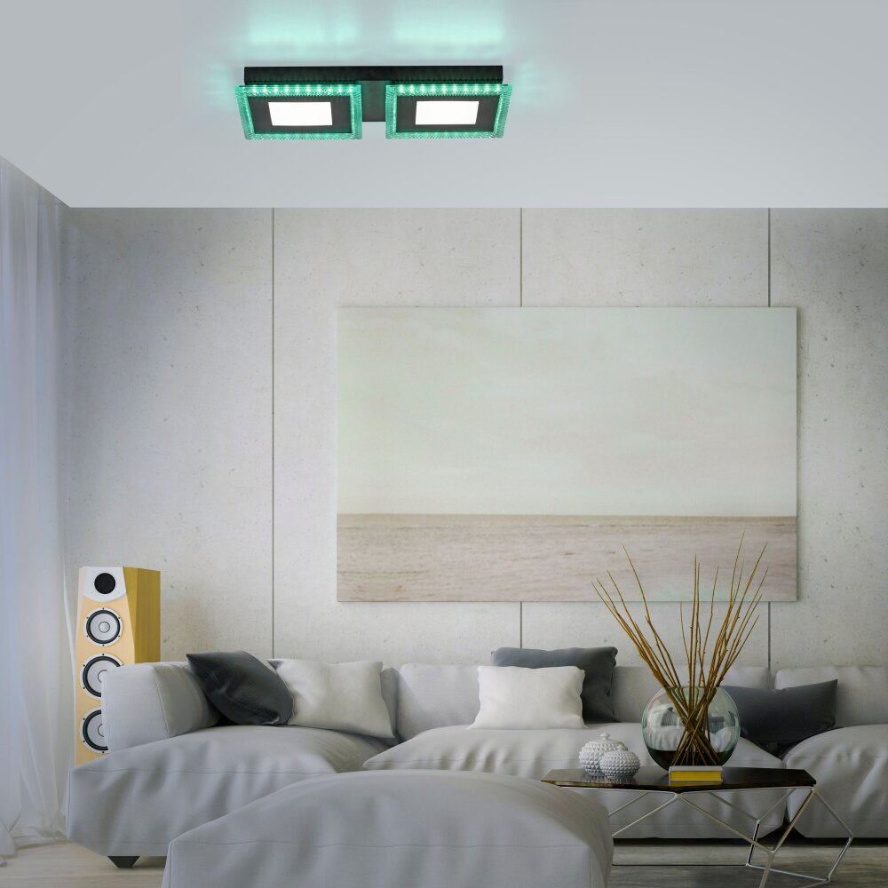 Leuchten-Direkt ACRI Lampa Sufitowa LED Czarny, 2-punktowe, Zdalne sterowanie main product photo