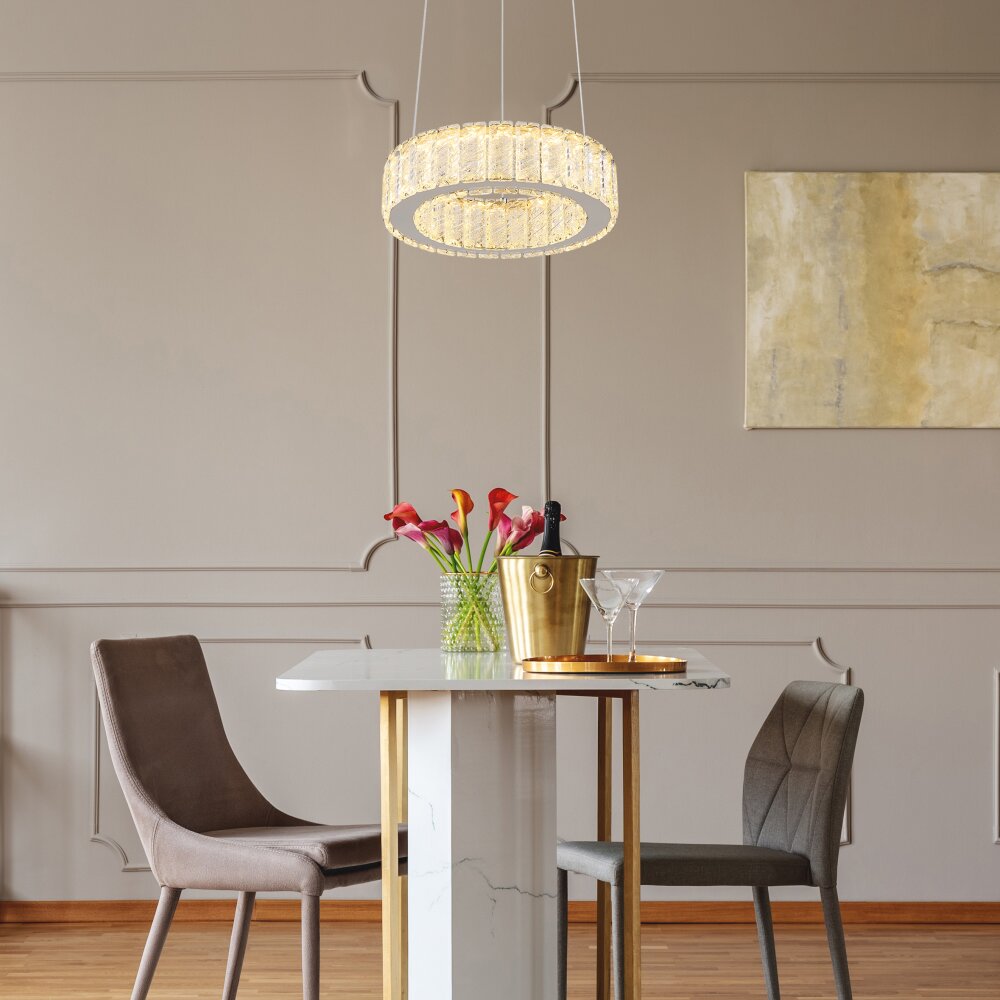 Globo MUCKY Lampa Wisząca LED Chrom, 1-punktowy, Zdalne sterowanie main product photo
