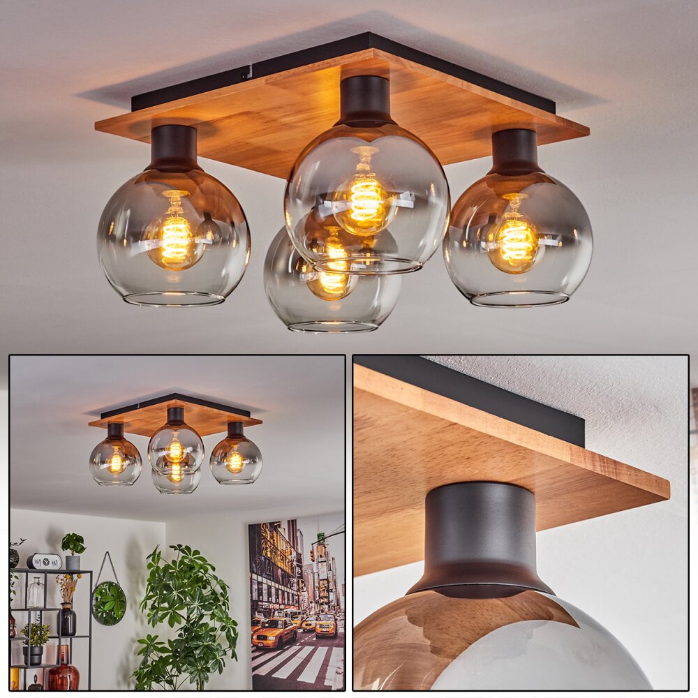 Koyoto Lampa Sufitowa - Szkło Ecru, Czarny, 4-punktowe main product photo