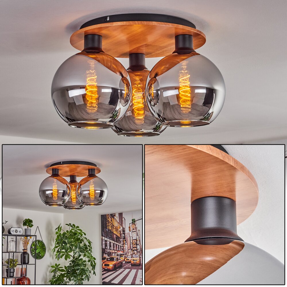 Koyoto Lampa Sufitowa - Szkło Ecru, Czarny, 3-punktowe main product photo