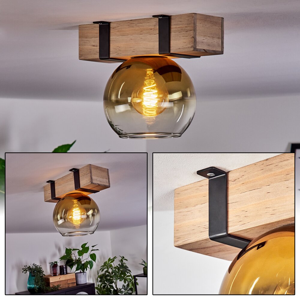 Montgomery Lampa Sufitowa - Szkło Ecru, Czarny, 1-punktowy main product photo