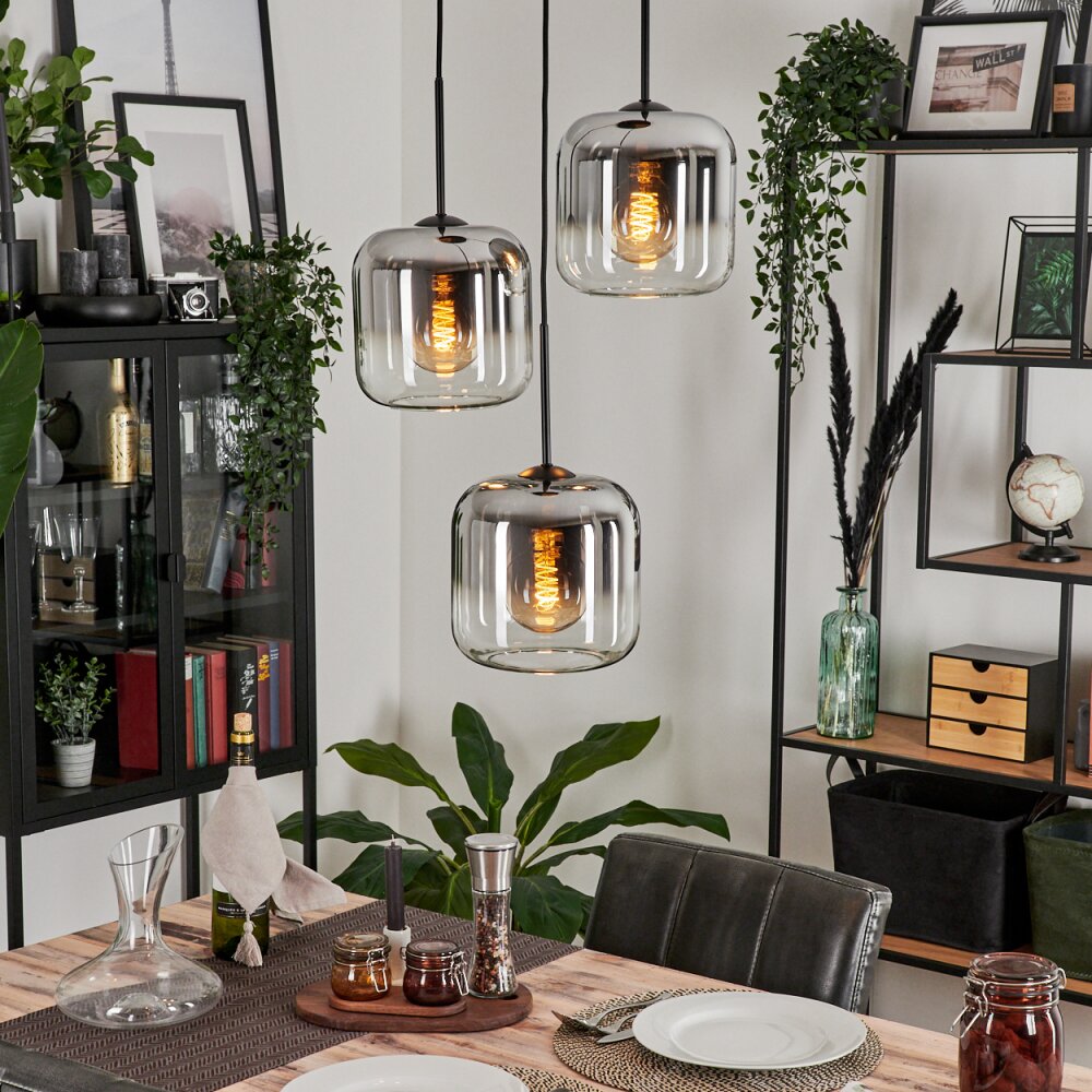 Lauden Lampa Wisząca - Szkło Chrom, Przezroczysty, Przydymiony, 3-punktowe main product photo