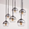 Koyoto Lampa Wisząca - Szkło przezroczysty, przydymiony, 6-punktowe
