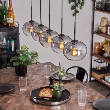 Apedo Lampa Wisząca - Szkło przezroczysty, przydymiony, 5-punktowe