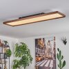 Longvic Lampa Sufitowa LED Wygląd drewna, Czarny, 1-punktowy