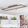 Longvic Lampa Sufitowa LED Wygląd drewna, Czarny, 1-punktowy