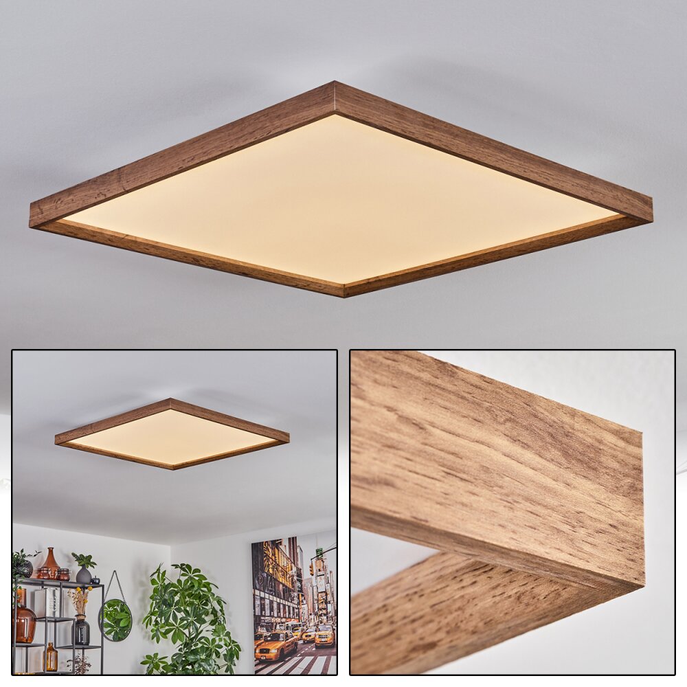 Longvic Lampa Sufitowa LED Brązowy, Wygląd drewna, Czarny, 1-punktowy main product photo