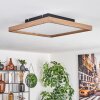 Longvic Lampa Sufitowa LED Brązowy, Wygląd drewna, Czarny, 1-punktowy